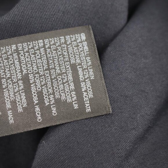 NWT Ted baker pants Mens 32 L31 navy blue linen trousers flat front pockets - Picture 15 of 15